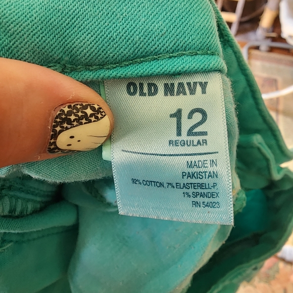 Old Navy Rockstar capri pants tropical breeze / teal, size 12 - Picture 4 of 5